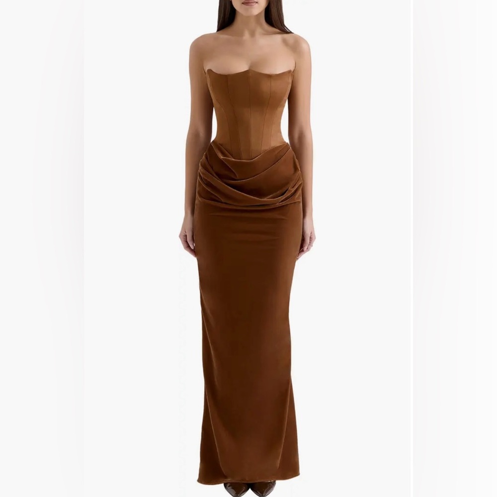House of CB Strapless Caramel Dress